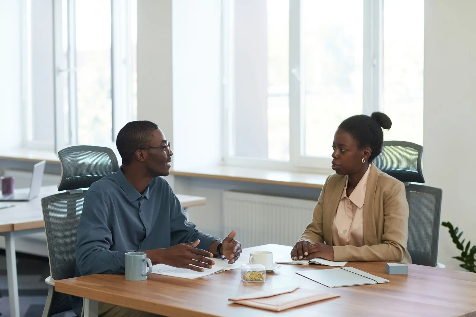 A strategy call between Omokah and a Nairobi business owner