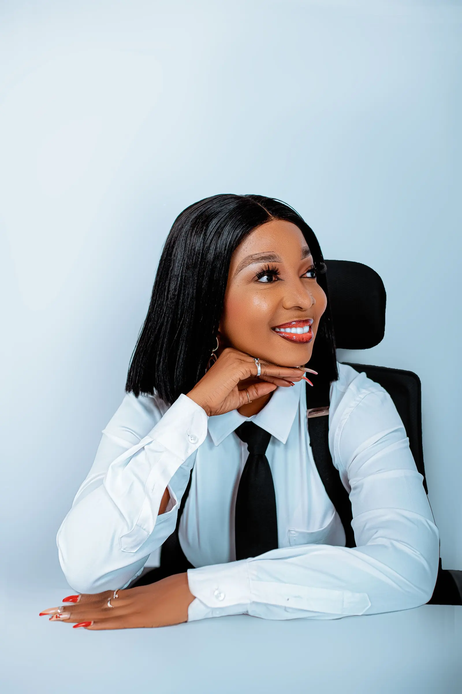 Smiling business owner in her office after her website reached page one