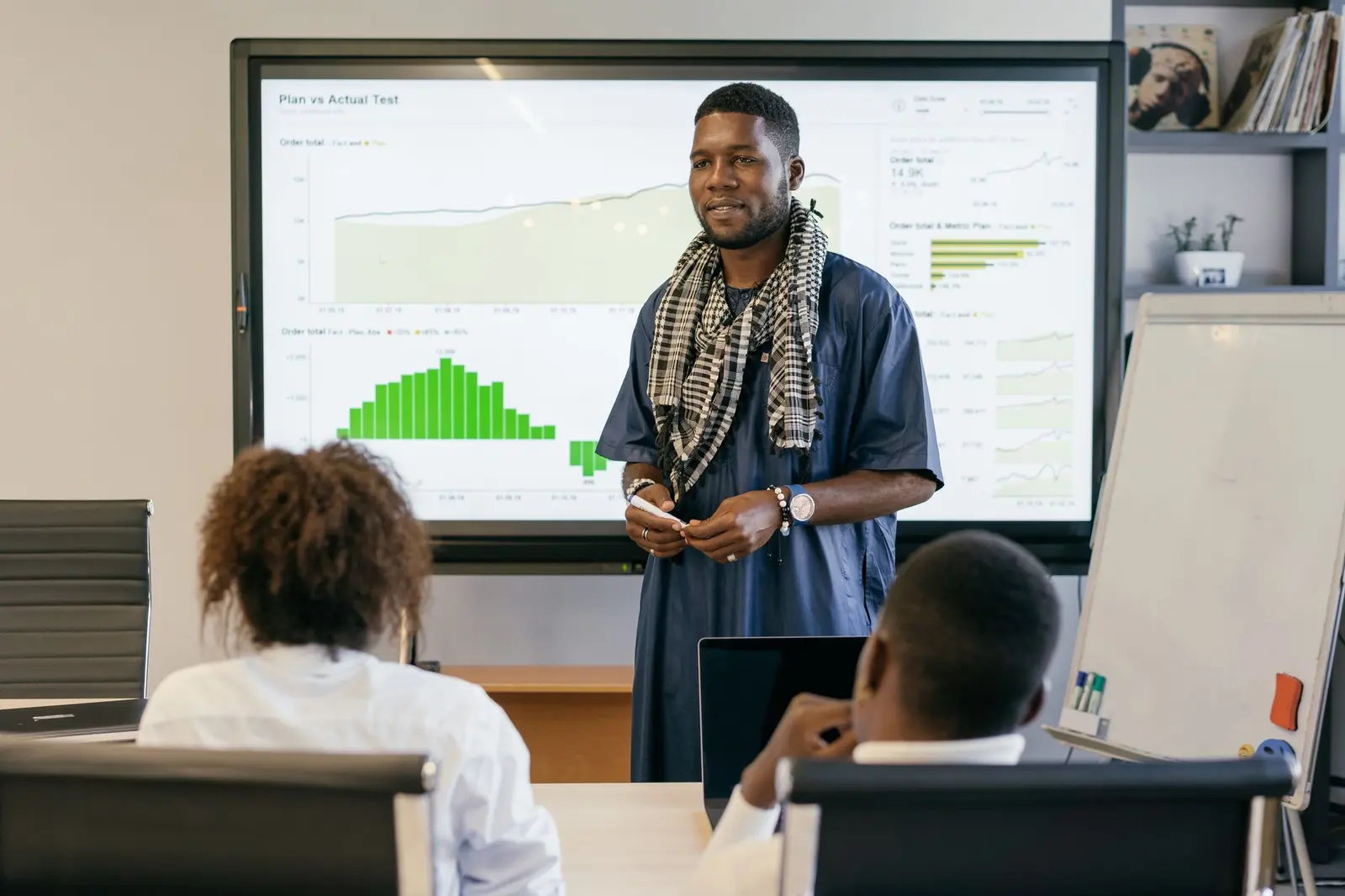 Growth review meeting — results on the screen