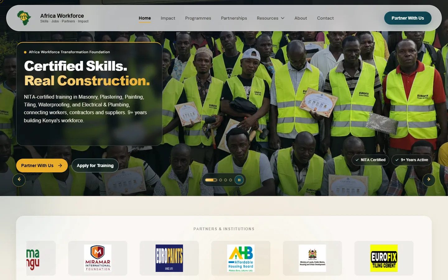 Africa Workforce website homepage