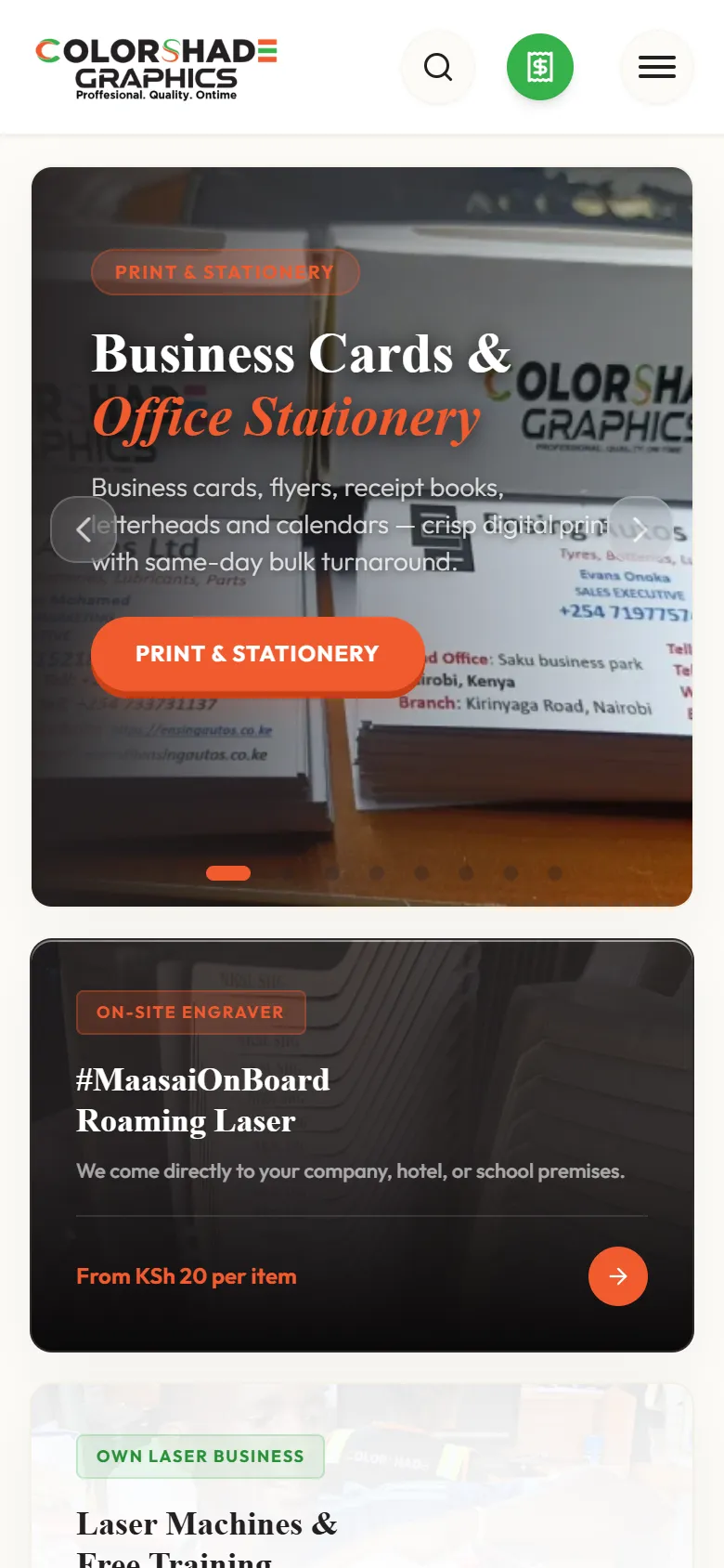 Colorshade Graphics on a phone