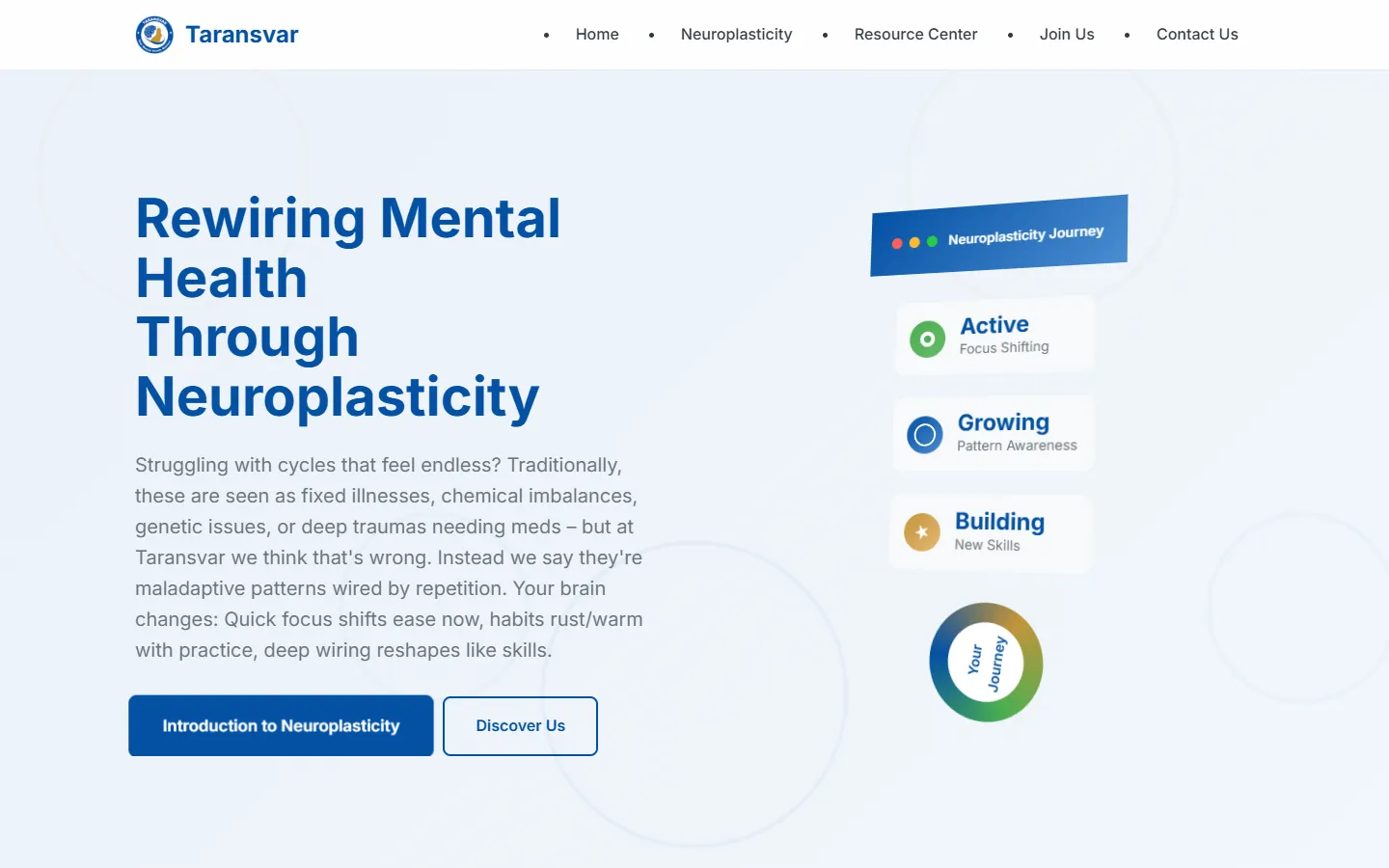 Taransvar website homepage